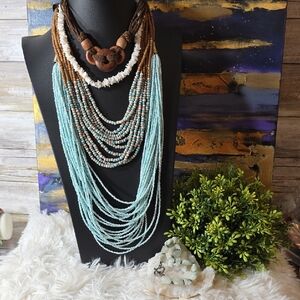 Boho Multi-Layered Beaded Necklaces Super Good Deal!!